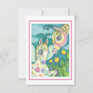 BABY HORSE FAIRY, BIRTH ADOPTION ANNOUNCEMENT CARD