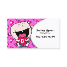 Baby Hugging Heart Pink Business Card