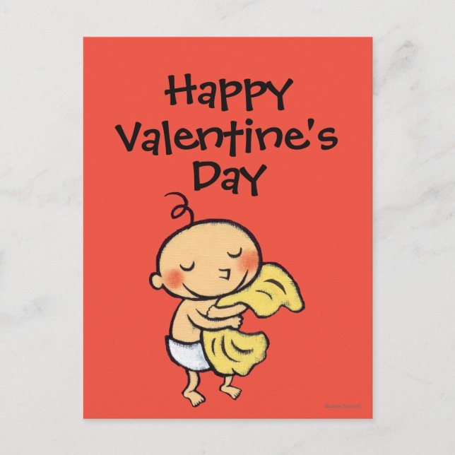 Baby Hugging Soft Yellow Blanket Holiday Postcard (Front)