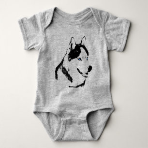 Baby Husky Bodysuit Baby Siberian Husky One-piece