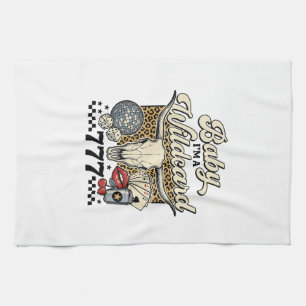 Baby Im a Wildcard Vintage Western Casino Shirt Kitchen Towel