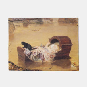 Baby in a Cot During a Flood (by J.E. Millais) Doormat