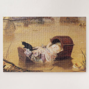 Baby in a Cot During a Flood (by J.E. Millais) Jigsaw Puzzle