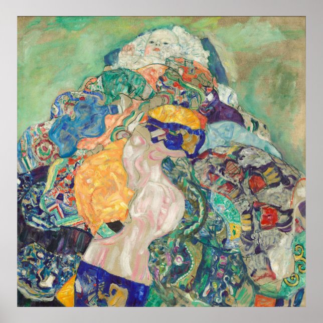 Baby in a Cradle by Gustav Klimt Poster (Front)