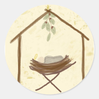 Baby in a manger sticker