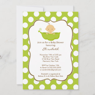 Baby in a Pea Pod Boy Baby Shower Invitation