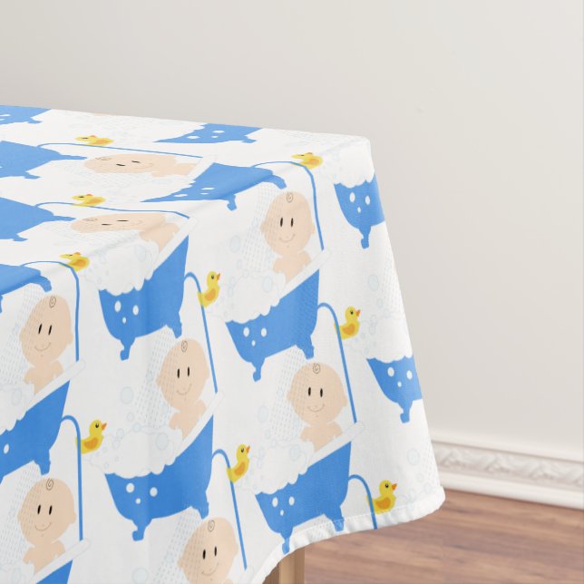 Baby in Bath with Shower Baby Shower Rectangle Tablecloth (In Situ)