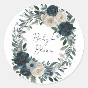 Baby In Bloom: A Garden-inspired Baby Shower Classic Round Sticker