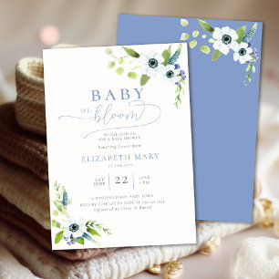 Baby in Bloom Anemones Floral Boy Baby Shower Invitation