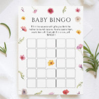 Baby in Bloom Baby Shower  Bingo Game Card