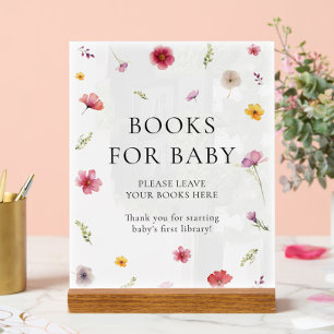 Baby in Bloom Baby Shower Books for Baby  Acrylic Sign