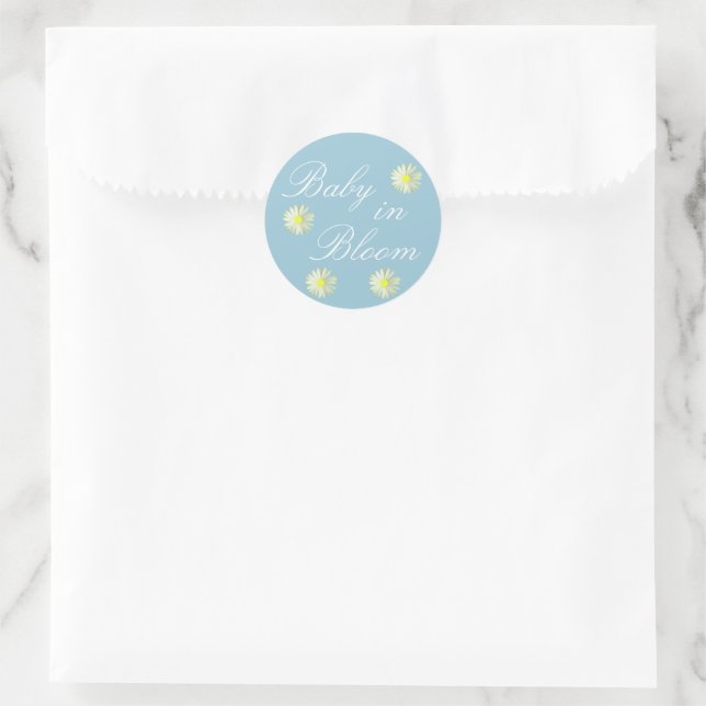 Baby In Bloom Baby Shower Classic Round Sticker (Bag)
