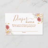 Baby in Bloom baby shower Déchets Carte Raffle