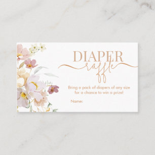 Baby in bloom Baby Shower Diaper Raffle Business Card
