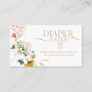 Baby in bloom Baby Shower Diaper Raffle Business Card