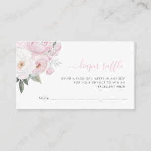 baby in bloom baby shower diaper raffle enclosure card