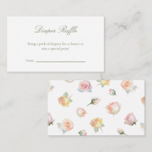 Baby in Bloom Baby Shower Diaper Raffle Ticket Enclosure Card