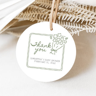 Baby In Bloom Baby Shower Favour Tags