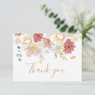 Baby in Bloom Baby shower fille Carte de remerciem