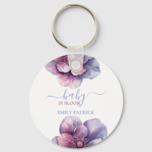 Baby in bloom baby shower floral keychain