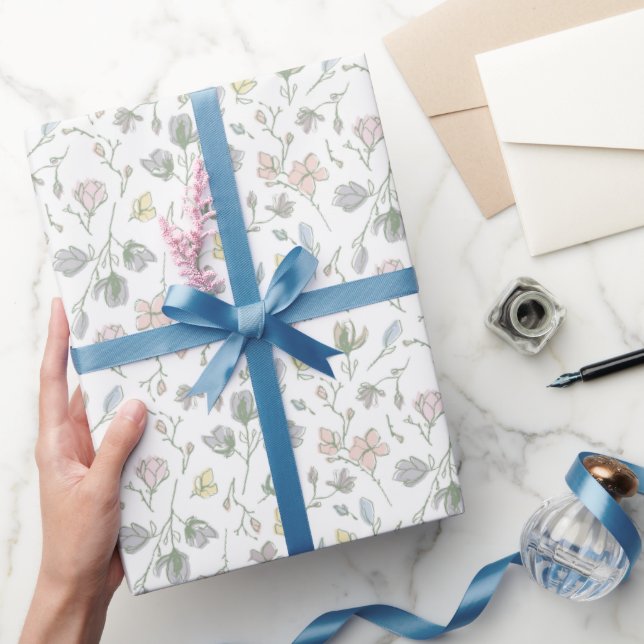 Baby in Bloom Baby Shower Gender Neutral Wrapping Paper (Gifting)