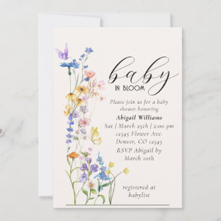 Baby in bloom baby shower invitation