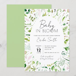 Baby in Bloom Baby shower Invitation