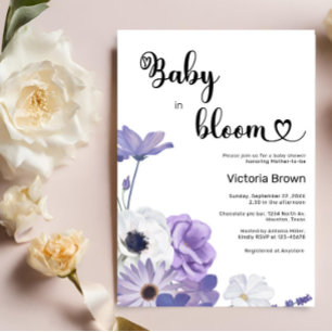 Baby in Bloom Baby shower Invitation