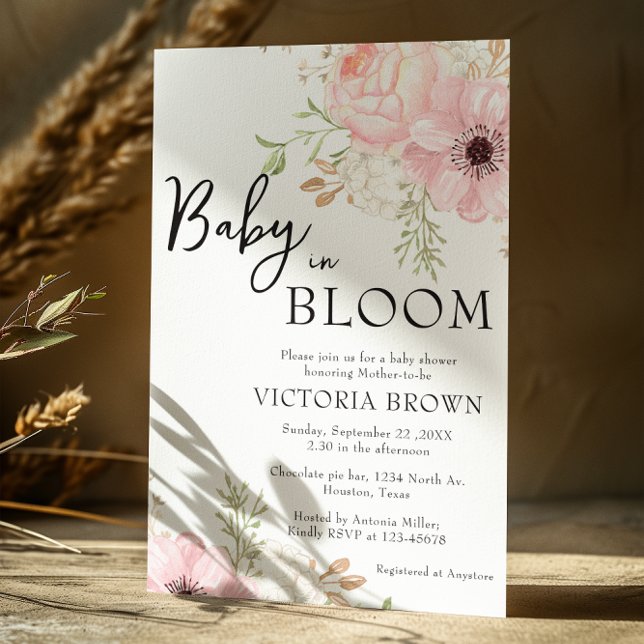 Baby in Bloom Baby shower Invitation (Créateur téléchargé)