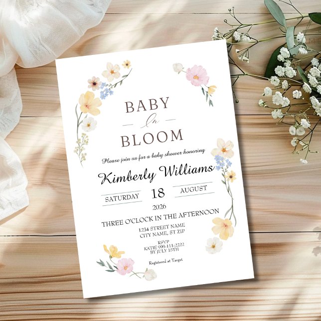 Baby in Bloom Baby Shower Invitation (Creator Uploaded)