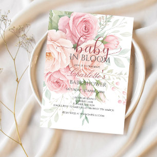 Baby in bloom baby shower invitation template