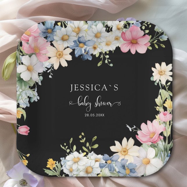 BABY IN BLOOM! Baby Shower Paper Plate (Wildflower, Baby Shower Paper Plates)