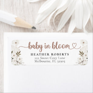 Baby In Bloom Baby Shower Return Address