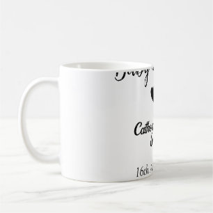 Baby in bloom baby shower simple black heart date coffee mug