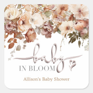 Baby in Bloom Baby Shower Square Sticker