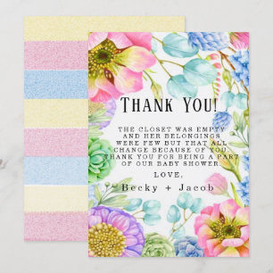 Baby In Bloom Baby Shower Thank You Cards