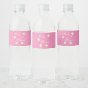Baby In Bloom Baby Shower Water Bottle Label