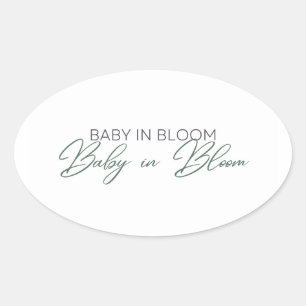 Baby in Bloom - Baby's Breath Oval Sticker