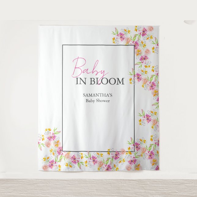 Baby in Bloom Backdrop Tapestry (Front)