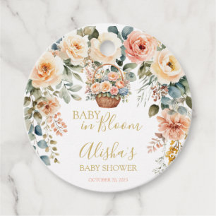 Baby in Bloom Basket Flowers Baby Shower Favour Tags