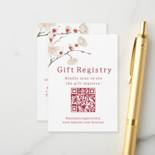 Baby in Bloom Blossom Gift Registry Baby Shower  Enclosure Card