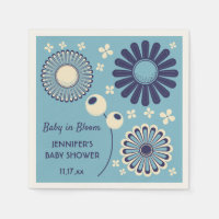 Baby in Bloom Blue and Cream Floral Boy Shower