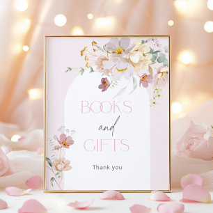 Baby in Bloom Blush pink Floral Books and Gifts Poster