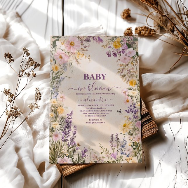 Baby In Bloom Blush Spring Floral Baby Shower Invitation (Creator Uploaded)