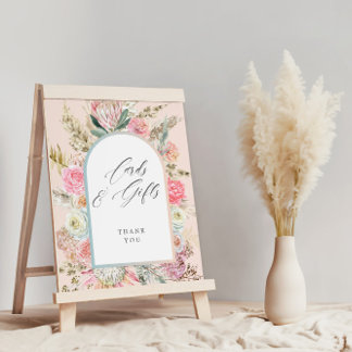 Baby In Bloom Bohemian Baby Shower Cards Gift Sign