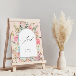Baby In Bloom Bohemian Baby Shower Food Sign