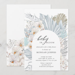 baby in bloom bohemian floral baby shower invite