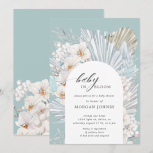 baby in bloom bohemian floral baby shower invite