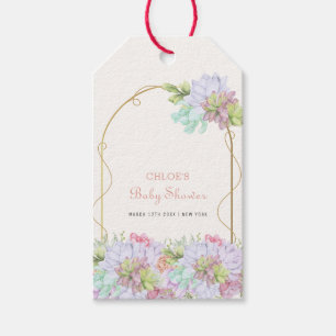 Baby In Bloom Boho Arch Cactus Baby Shower  Gift Tags