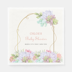 Baby In Bloom Boho Arch Cactus Baby Shower  Napkin